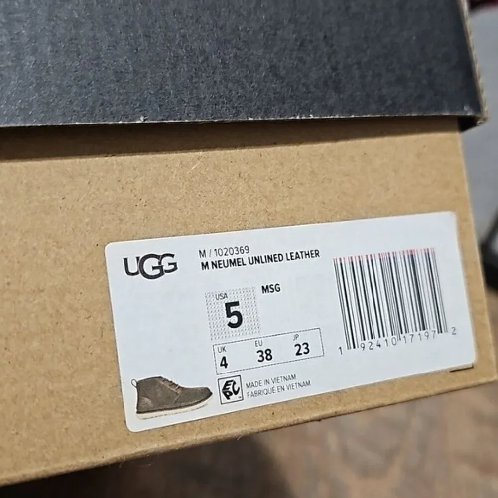 Ugg Neumel Unlined Leather Boots Size 5 New